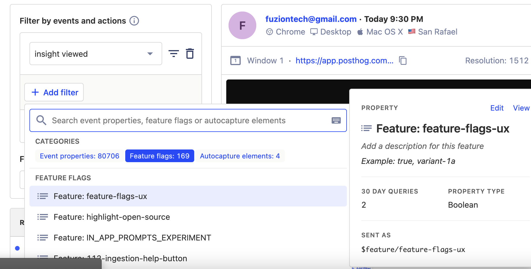 feature flag recording filter